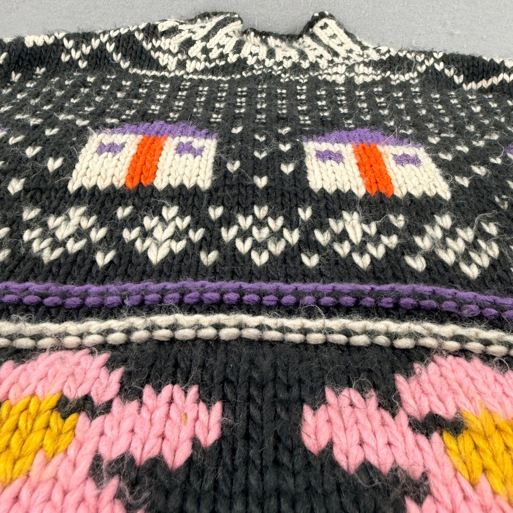 Kimchi Blue Womens XS Black Fair Isle Urban Outfitters Chunky Knit Sweater - Picture 4 of 12